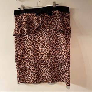 Celine by Champion Animal Print Bow Ruffle Skirt